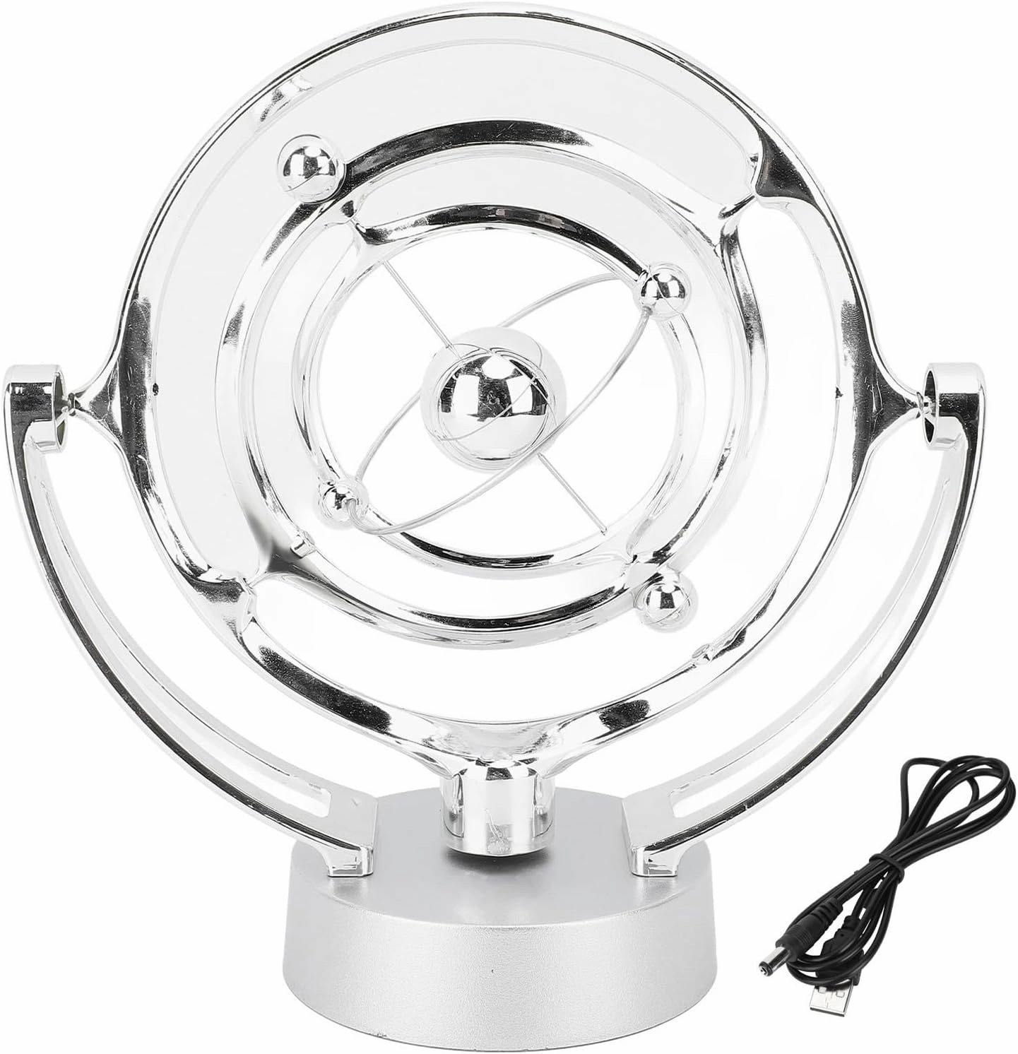 Ornament Balance Ball USB Battery Perpetual Motion Desktop Toy Educational Desk Decoration for Space Theme Party with USB Powered or Batteries Learn Magnets Physics in Classroom