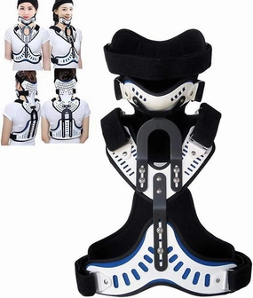 Orthosis Cervical Thoracic Halo Brace, Head Neck Chest Orthosis Adjustable Cervical Thoracic Orthosis U Lumbar Support, Angle Adjustable Breathable