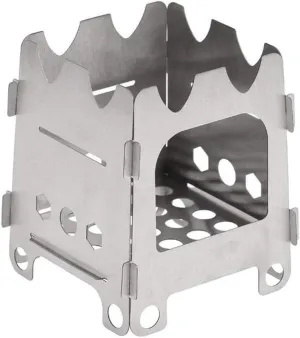 Outdoor Firewood Stove Card Type Connected Stainless Steel Heating Barbecue Cooker Fire Camp Solid Fuel Camping Wood Burning