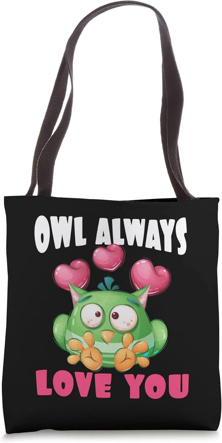 Owl Always Love You night, moon, crook, tribals, tropics Owl Tote Bag