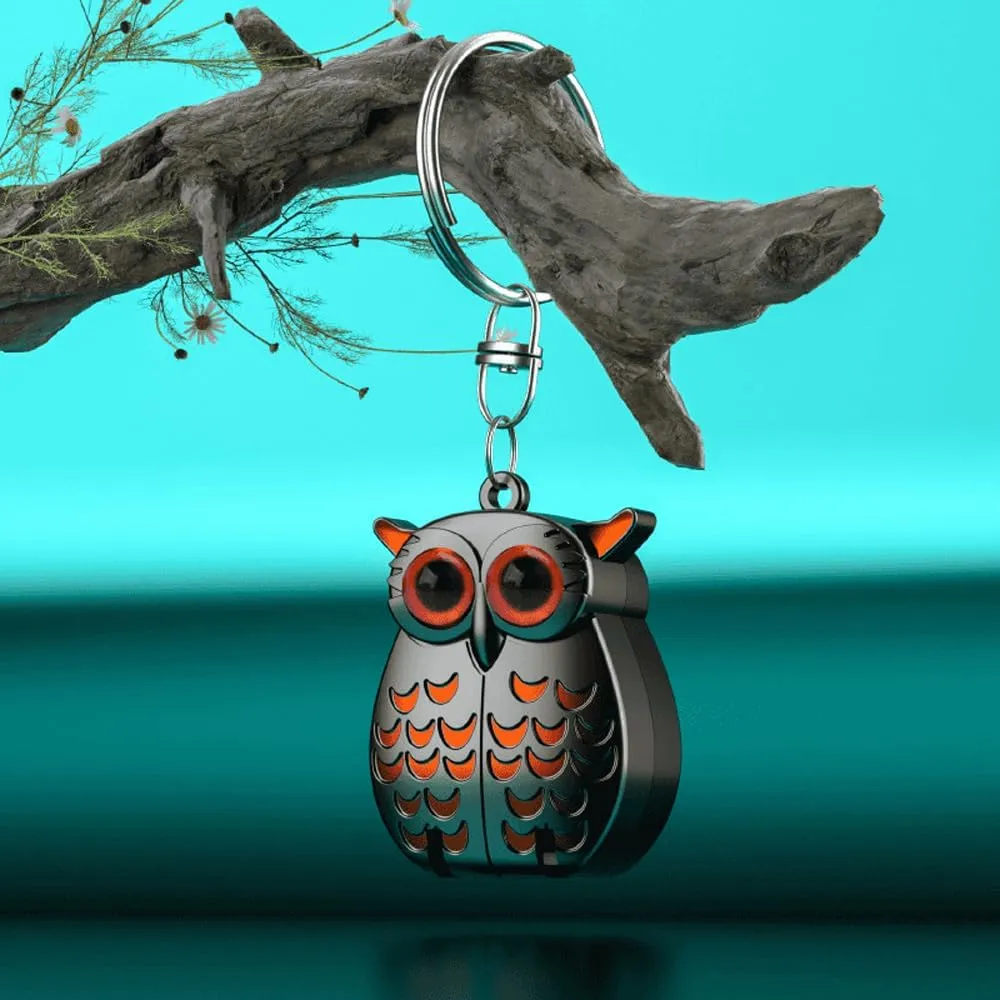 Owl Keychain Nail Clipper, 2025 New 2-in-1 with Owl Patterns Foldable Stainless Mini Flip Ultra Sharp Sturdy Nail Clippers and Toenail Clipper,Unique Owl Gift (D)