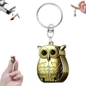 Owl Keychain Nail Clipper, 2025 New 2-in-1 with Owl Patterns Foldable Stainless Mini Flip Ultra Sharp Sturdy Nail Clippers and Toenail Clipper,Unique Owl Gift (D)