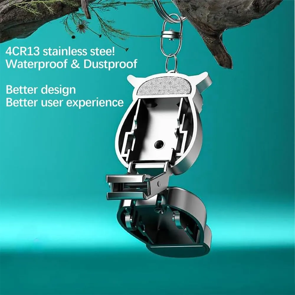 Owl Keychain Nail Clipper, 2025 New 2-in-1 with Owl Patterns Foldable Stainless Mini Flip Ultra Sharp Sturdy Nail Clippers and Toenail Clipper,Unique Owl Gift (D)