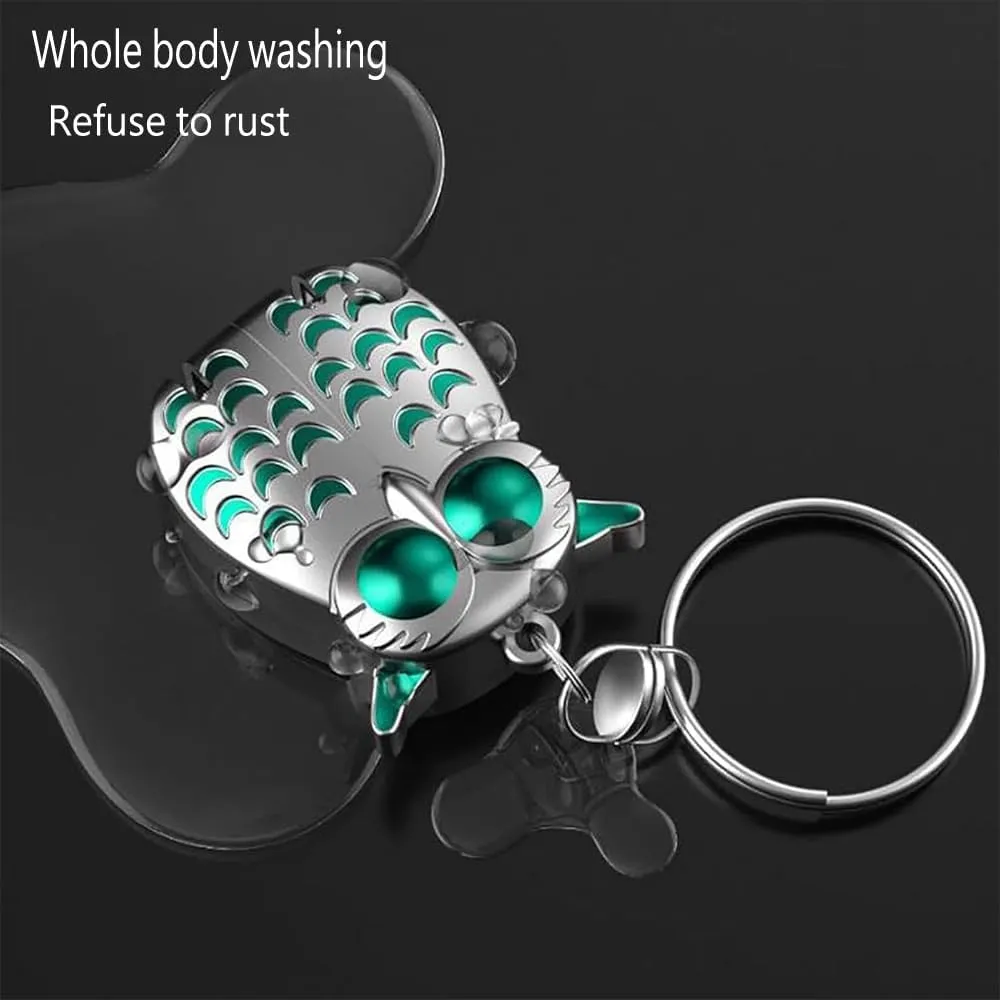 Owl Keychain Nail Clipper, 2025 New 2-in-1 with Owl Patterns Foldable Stainless Mini Flip Ultra Sharp Sturdy Nail Clippers and Toenail Clipper,Unique Owl Gift (D)