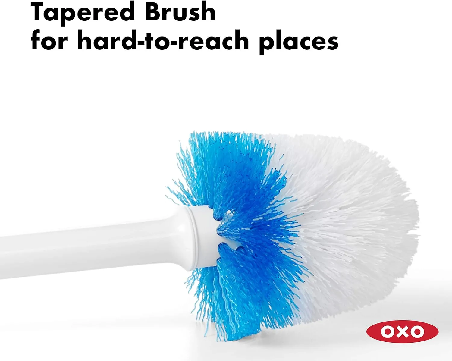 OXO Good Grips Compact Toilet Brush & Canister, White, 6" x 4-3/4" x 17-1/4" h
