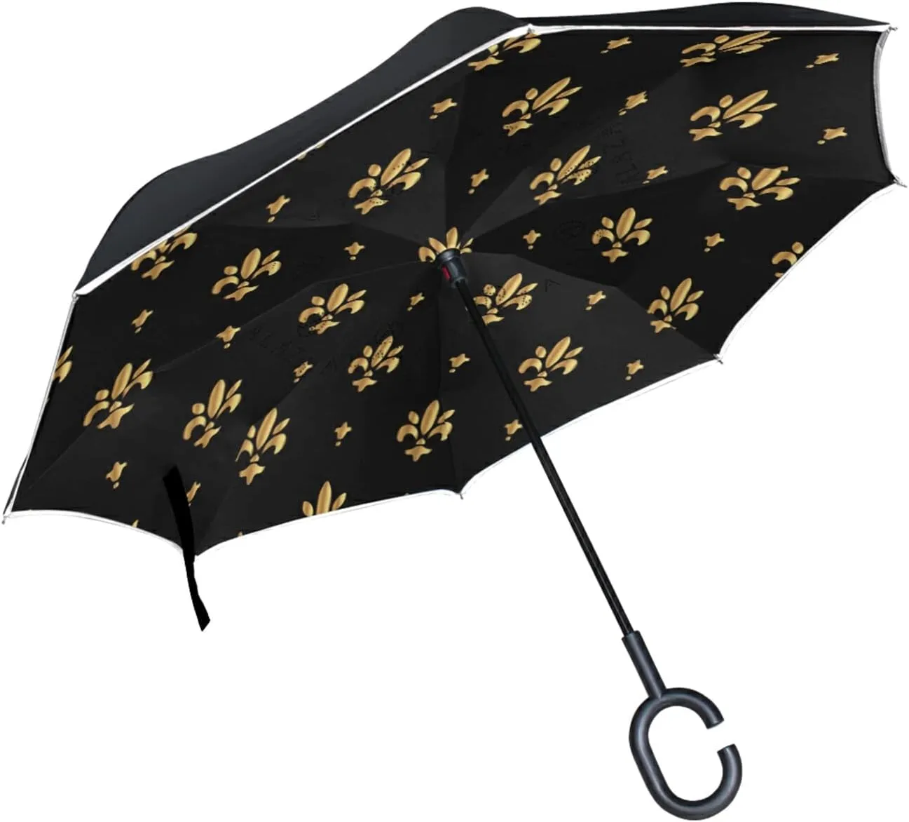 Oyihfvs Double Layer Inverted Umbrella, With C-Shaped Handle Windproof UV Proof Durable Parasol, For Men Women Outdoor Folding Rain Sun