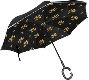 Oyihfvs Double Layer Inverted Umbrella, With C-Shaped Handle Windproof UV Proof Durable Parasol, For Men Women Outdoor Folding Rain Sun