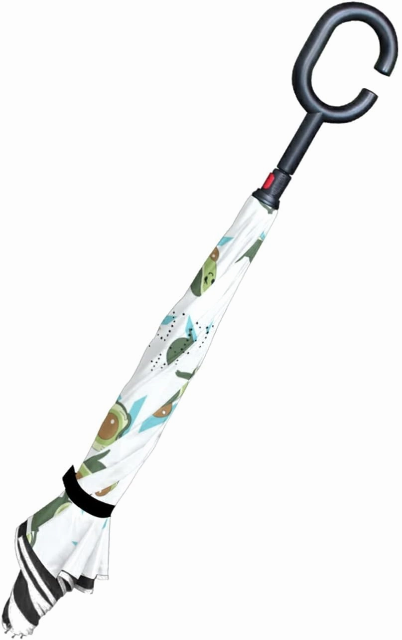 Oyihfvs Double Layer Inverted Umbrella, With C-Shaped Handle Windproof UV Proof Durable Parasol, For Men Women Outdoor Folding Rain Sun