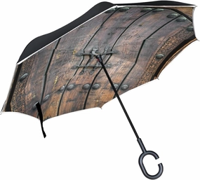 Oyihfvs Double Layer Inverted Umbrella, With C-Shaped Handle Windproof UV Proof Durable Parasol, For Men Women Outdoor Folding Rain Sun