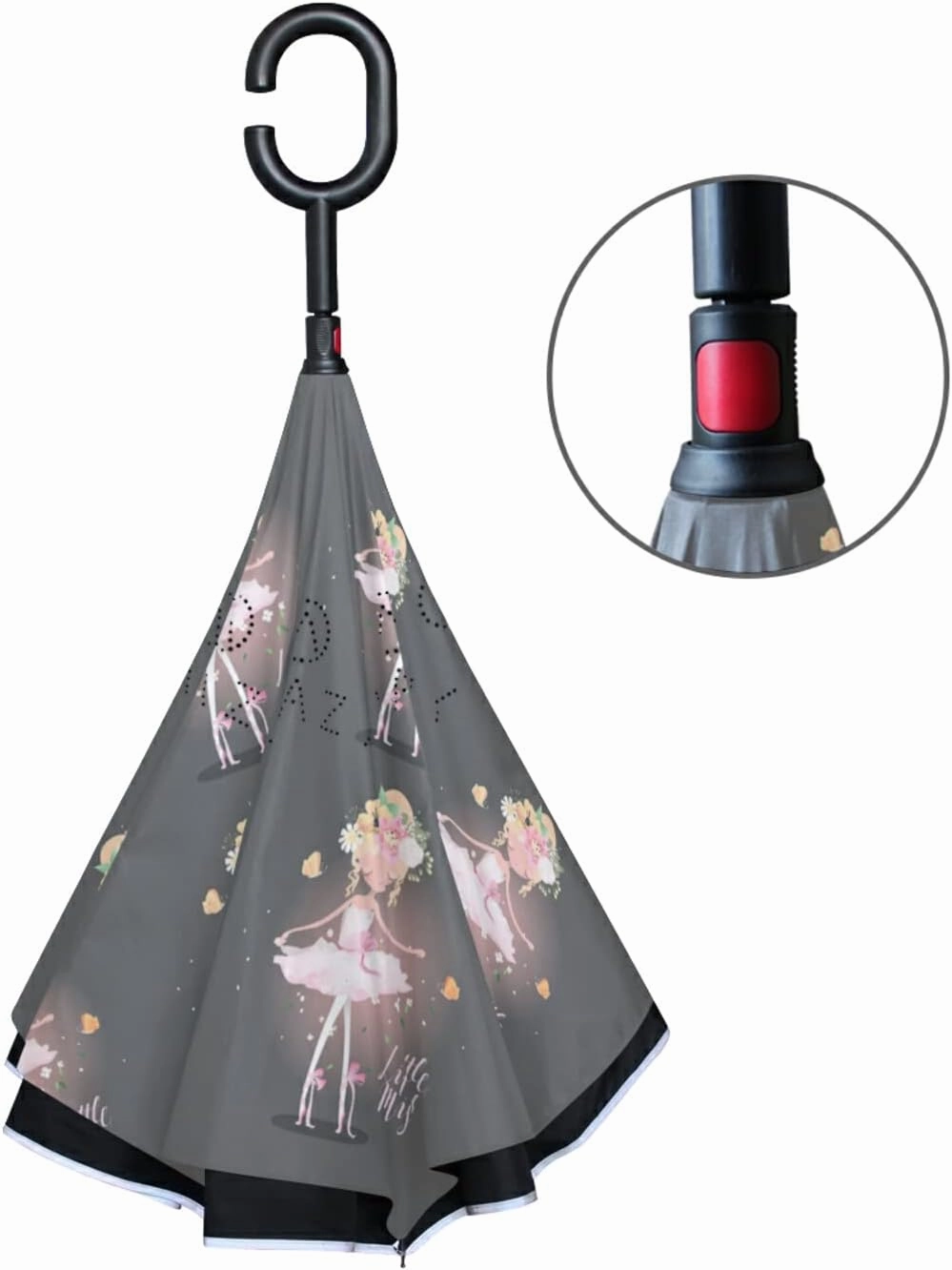 Oyihfvs Double Layer Inverted Umbrella, With C-Shaped Handle Windproof UV Proof Durable Parasol, For Men Women Outdoor Folding Rain Sun
