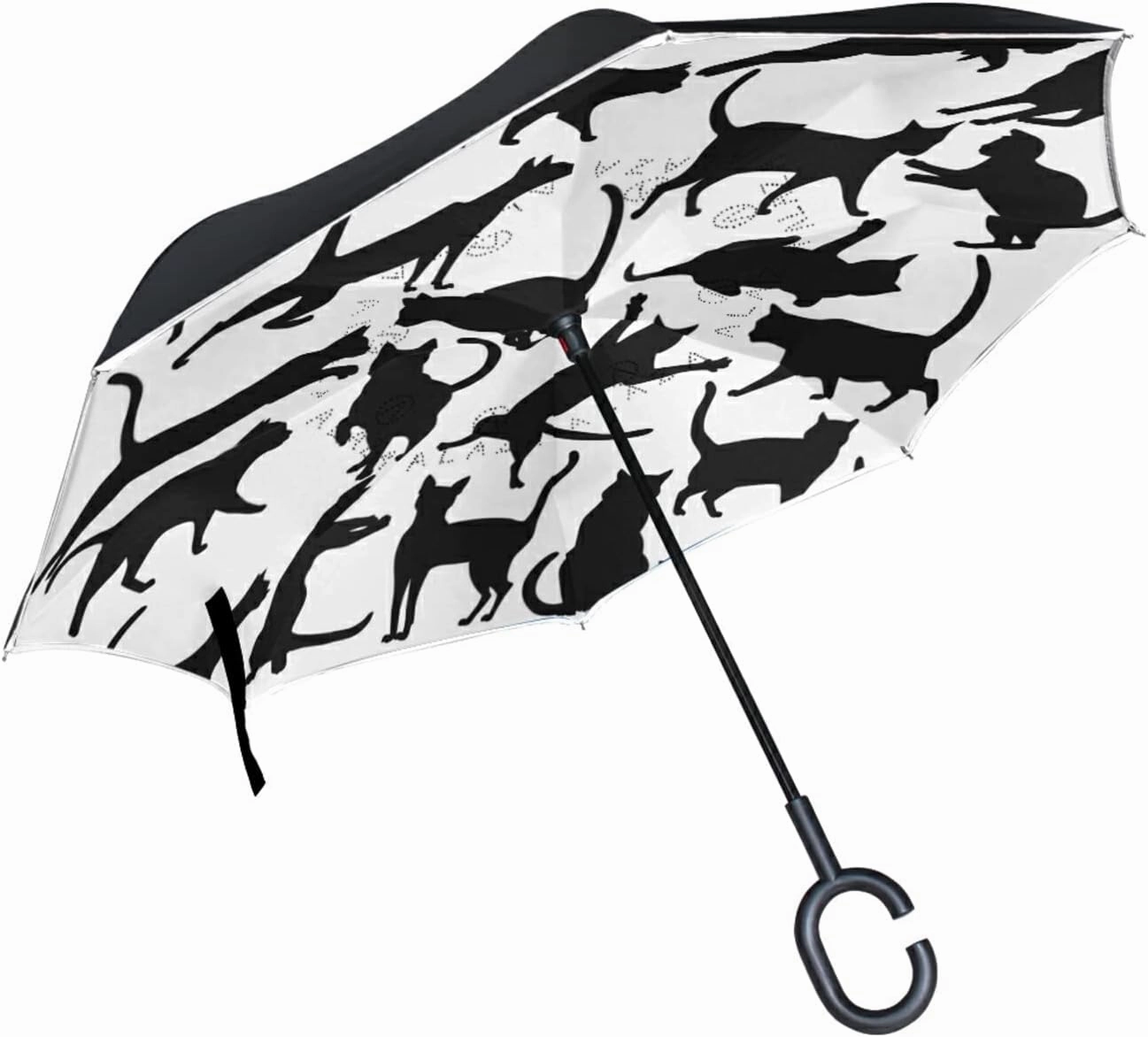 Oyihfvs Double Layer Inverted Umbrella, With C-Shaped Handle Windproof UV Proof Durable Parasol, For Men Women Outdoor Folding Rain Sun