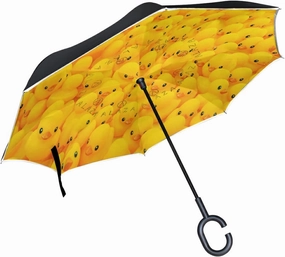 Oyihfvs Double Layer Inverted Umbrella, With C-Shaped Handle Windproof UV Proof Durable Parasol, For Men Women Outdoor Folding Rain Sun