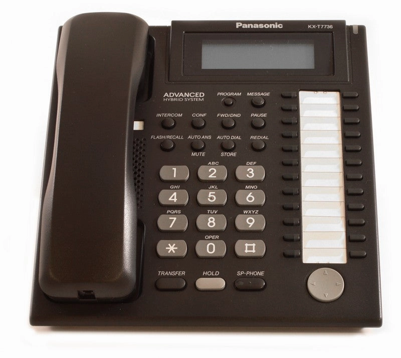 Panasonic KX-T7736B 24 Button Advanced Hybrid Speakerphone Black (Refurbished)