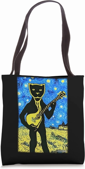 Panther Guitar Wild Animal Musician Predatory Cat Zoo Nature Africa Tote Bag