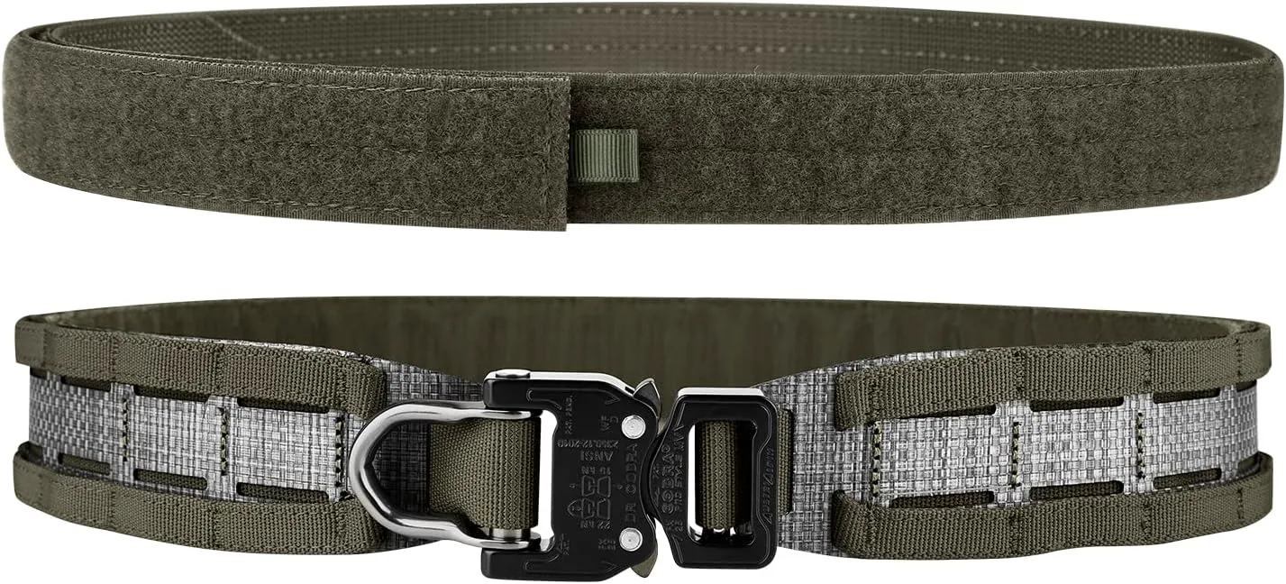 PETAC GEAR Tactical Belt Low Profile Molle Battle Cobra Belt Laser-Cut Tegris Rigid Shooting Gun Duty Belts