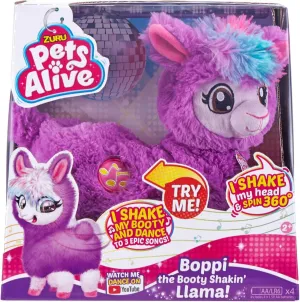 Pets Alive zur Boppi The Booty Shakin Llama Battery-Powered Dancing Robotic Toy Purple