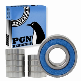 PGN (10 Pack) 6203-2RS Bearing - Lubricated Chrome Steel Sealed Ball Bearing - 17x40x12mm Bearings with Rubber Seal & High RPM Support
