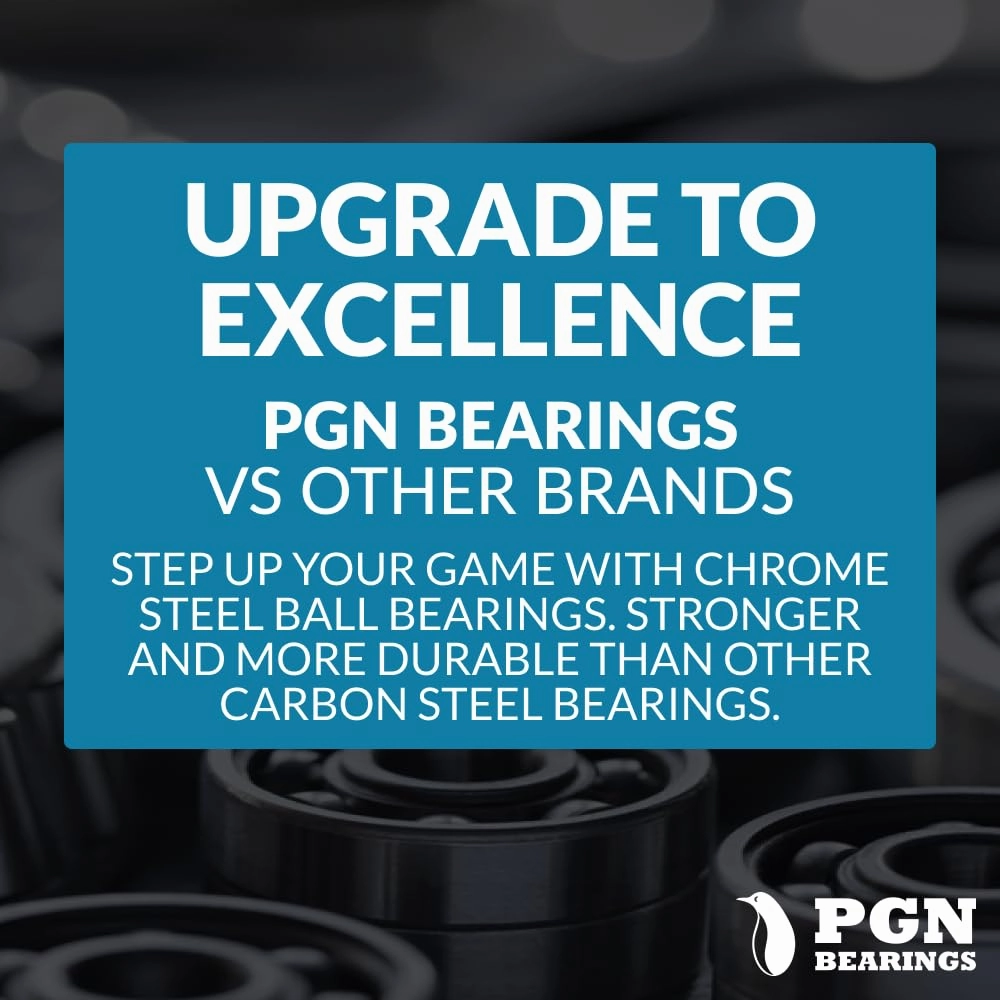 PGN (10 Pack) 6203-2RS Bearing - Lubricated Chrome Steel Sealed Ball Bearing - 17x40x12mm Bearings with Rubber Seal & High RPM Support