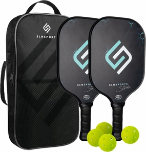 Pickleball Paddles | USAPA Approved Carbon Fiber Paddles/Fiberglass Pickleball Rackets Set or Single Paddle | Carrying Case, 4 Balls | Pickleball Raquets for Kids and Adults