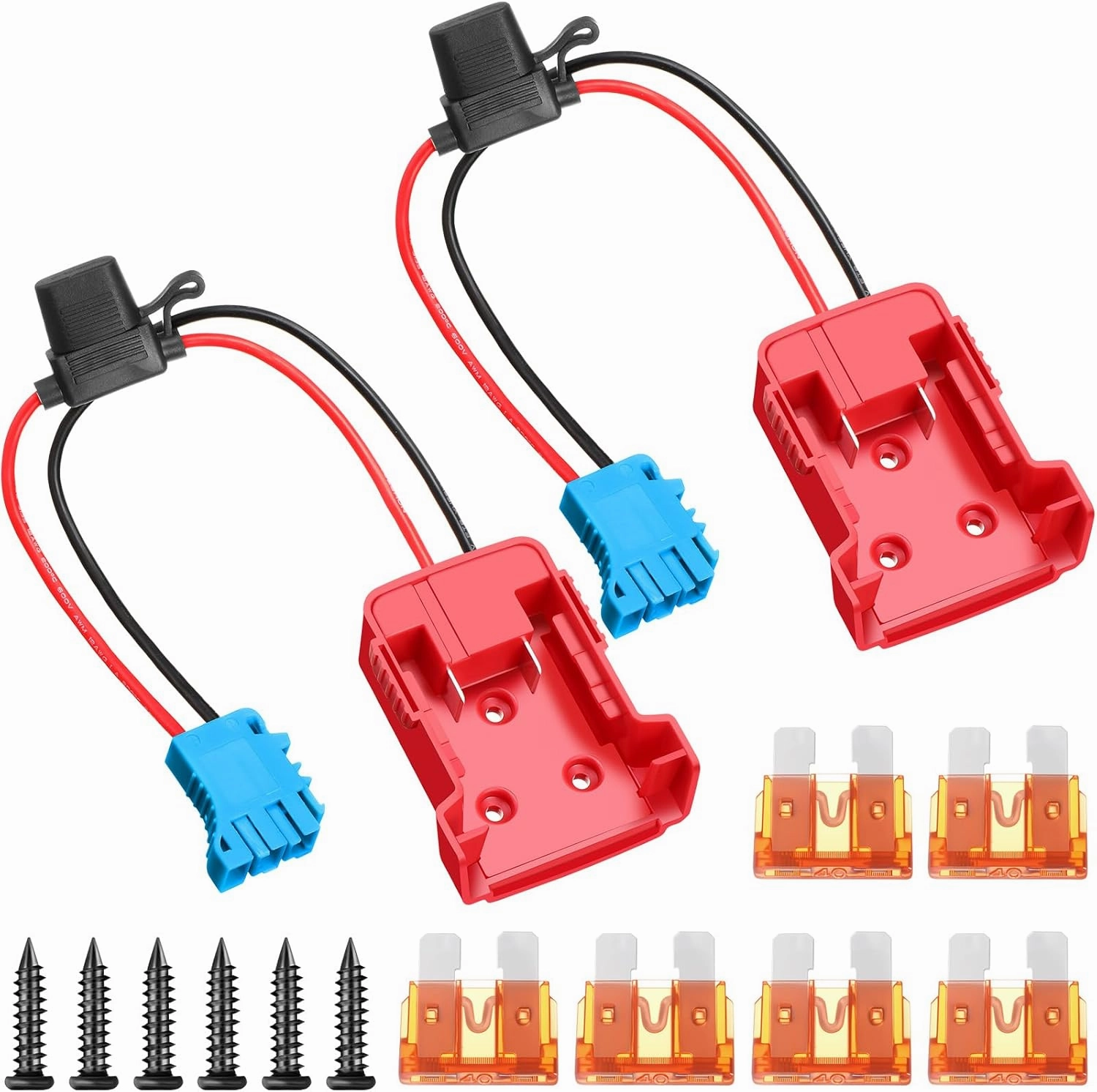 Pickmesh 2 Wheel Adapter Compatible with Milwaukee Connector 18V Battery Adapter with Wire Harness Compatible with Peg Perego Children's Riding Toys