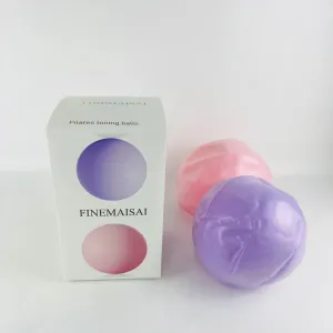 Pilates toning balls, 2 Small Exercise Ball, 9 Inch Mini Pilates Ball, Anti Burst and Slip Resistant Mini Yoga Ball for Stability, Fitness, Physical Therapy, Stretching & Core Strength Workout at Home Gym & Office