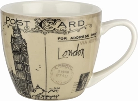 Pimpernel Postcard Sketches Collection Mug | 16 Oz Coffee Cup | Made from Porcelain | Large Tea, Espresso, and Hot Cocoa Mug with Handle | Dishwasher and Microwave Safe