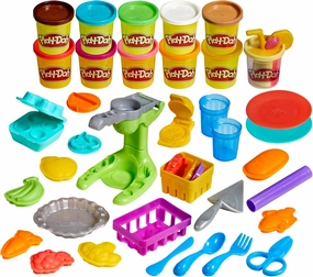 Play-Doh Farmer's Market Kitchen Playset, 28 Play Food Accessories & Tools, 11 Colors, Back to School Classroom Supplies, Preschool Toys, Ages 3  (Amazon Exclusive)