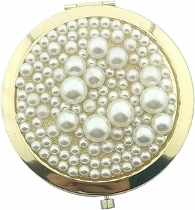 Pocket Mirror 1pc Pocket Mirror Compact Cosmetic Vintage Mirrors Golden Crystal Portable Makeup Vanity Beauty Tools for Travel Makeup(Color-12)