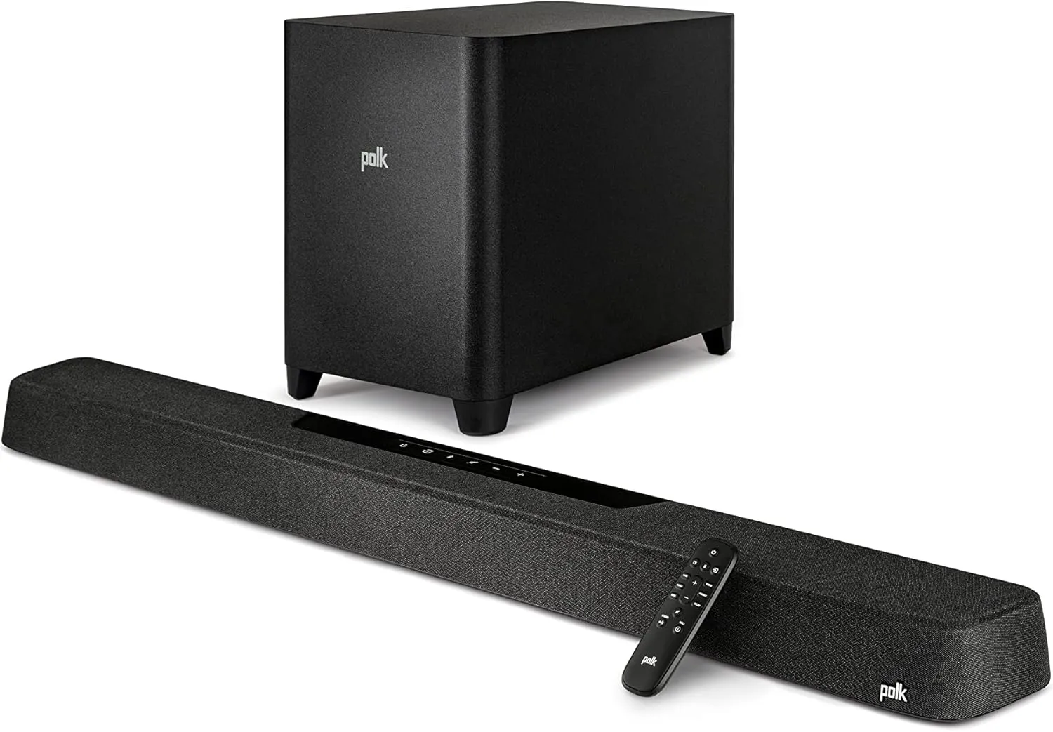 Polk Audio MagniFi Max AX 5.1.2 Channel Sound Bar with 10" Wireless Subwoofer, Dolby Atmos and DTS:X Certified, Polk's Patented VoiceAdjust & SDA Technologies, Easy Setup, Black