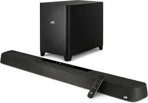 Polk Audio MagniFi Max AX 5.1.2 Channel Sound Bar with 10" Wireless Subwoofer, Dolby Atmos and DTS:X Certified, Polk's Patented VoiceAdjust & SDA Technologies, Easy Setup, Black