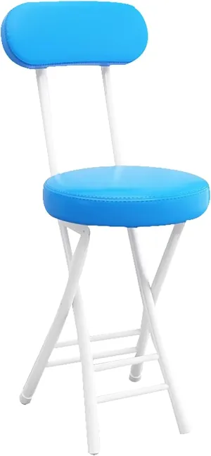 Portable Folding Chairs, Foldable Bar Stool, Folding Chair with Cushioned Padded Leather, for Picnic Garden Party Outdoor(Blue)