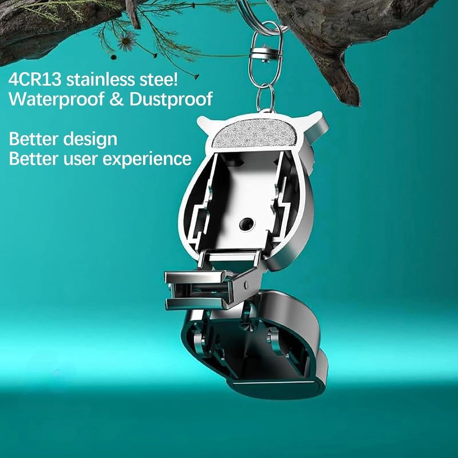 Portable Owl Keychain Nail Clipper, 2 in 1 Flip Foldable Owl Nail Clipper with Nail File, Ultra Sharp Stainless, Steel Mini Nail Clippers Keychain Owl Foldable Portable Nail Clippers (Green)