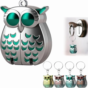 Portable Owl Keychain Nail Clipper, 2 in 1 Flip Foldable Owl Nail Clipper with Nail File, Ultra Sharp Stainless, Steel Mini Nail Clippers Keychain Owl Foldable Portable Nail Clippers (Green)
