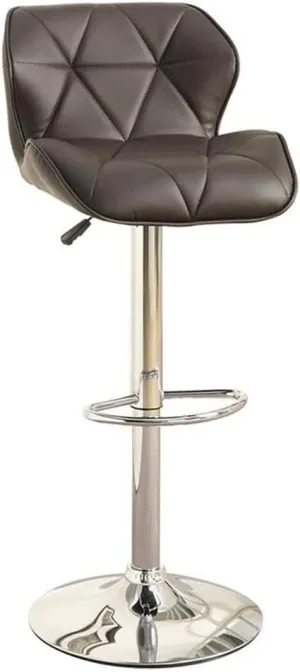 Poundex Bobkona Frances Set of Two Adjustable PU bar Stool in Dark Brown
