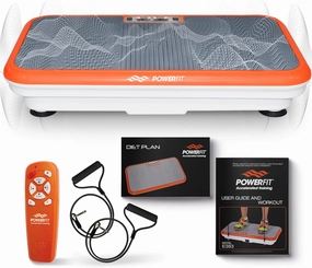Power Fit Vibration Plate Exercise Machine, Powerfit Elite Vibration Platform, Power Plate, Body Vibration Plate for Lymphatic Drainage, Body Shaker Weight Loss - Remote, Resistance Bands & Diet Plan