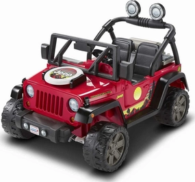 Power Wheels Ride-On Toy BBQ Fun Jeep Wrangler Battery-Powered Vehicle with Sounds, Pretend Grill & 5 Food Pieces, Preschool Kids 3  Years​
