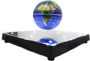 PowerTRC Rotating Magnetic Levitation Suspended in Air Floating 3.5 inch Globe, ABS Base with Mirror and LED Lights