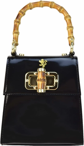 Pratesi Leather Bag for Women Castalia R298/22 in cow leather - Radica Black Made in Italy