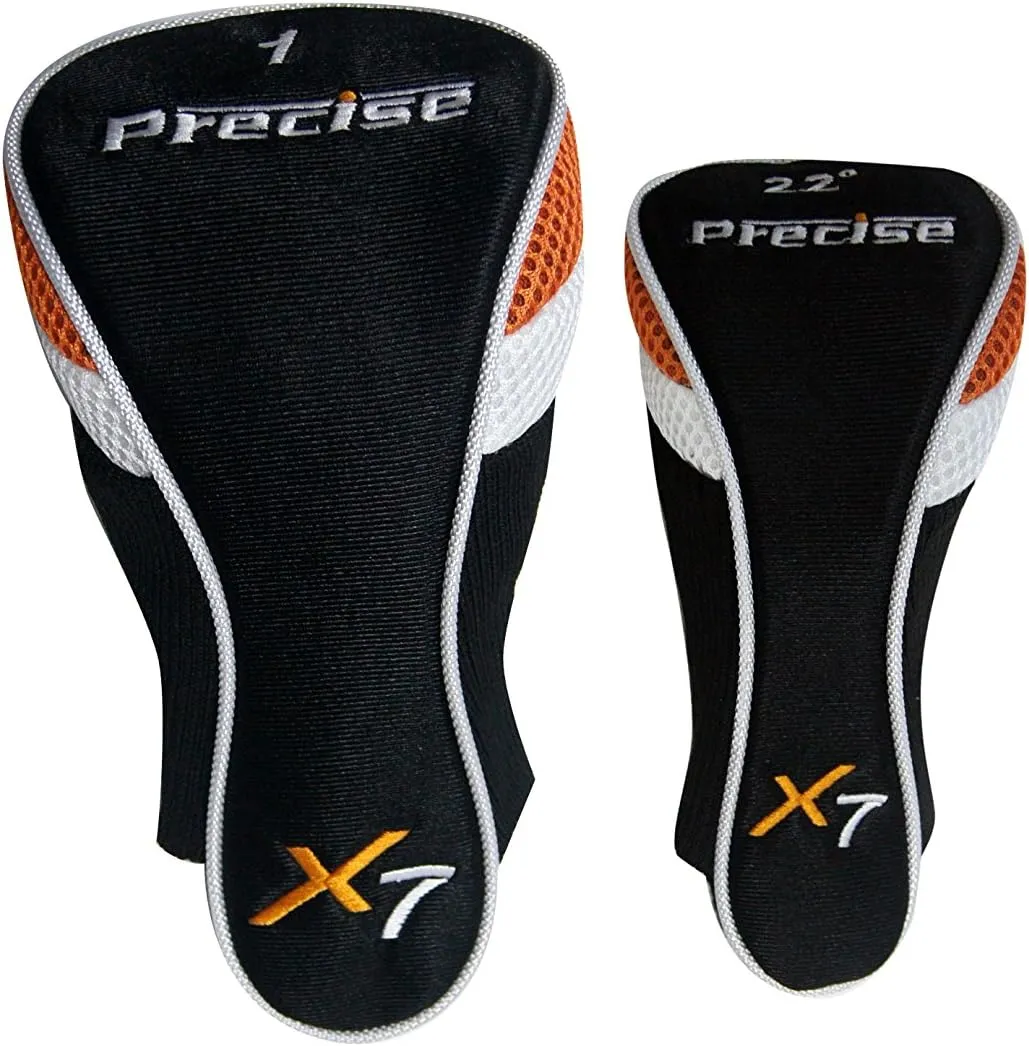 Precise X7 Kids Golf Clubs Set for Ages 3-5, 6-8, 9-12 | Right/Left Hand Girls & Boys Golf Clubs with Lightweight Graphite Shafts, Hybrid & Stand Bag