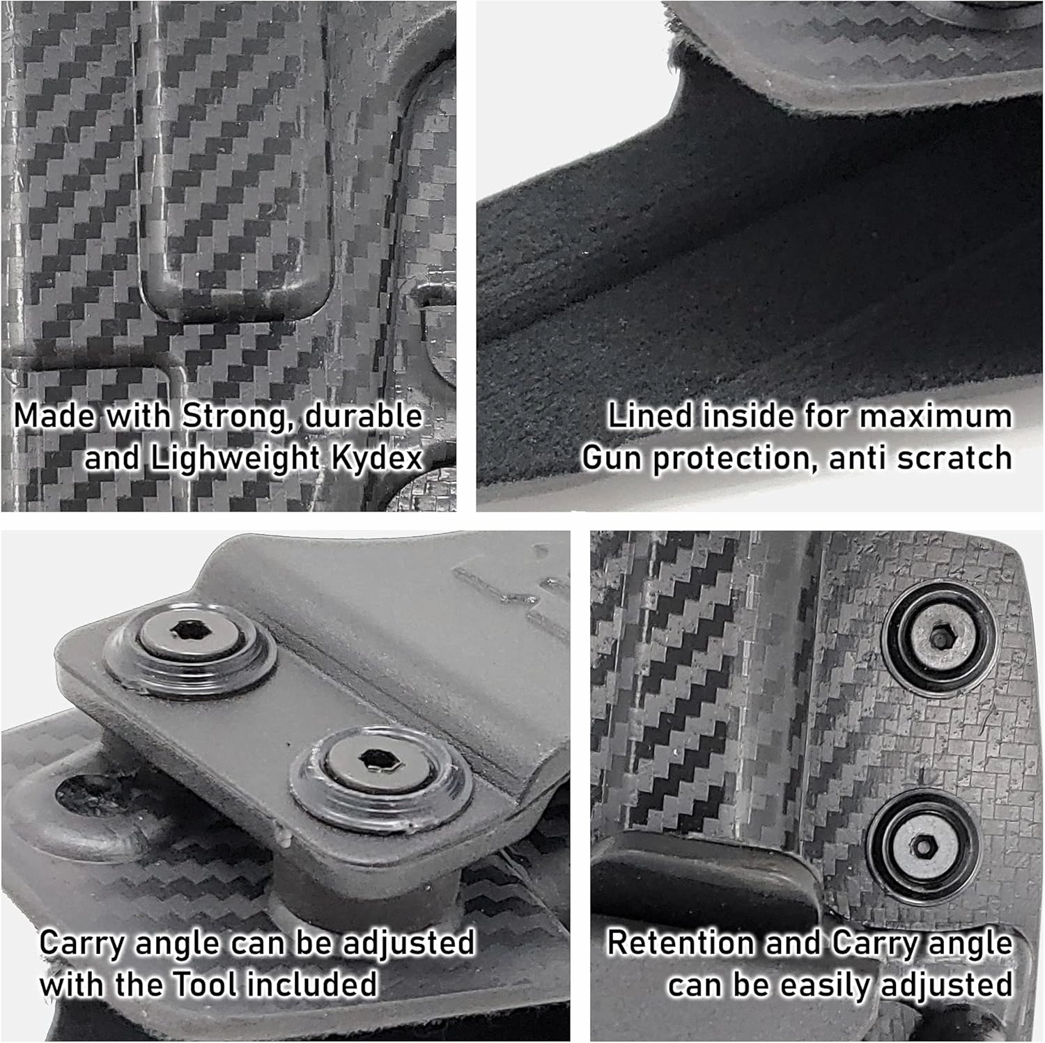 Premium IWH Kydex Holsters /Right Handed in Carbon Fiber by Houston Gun Holsters, LLC