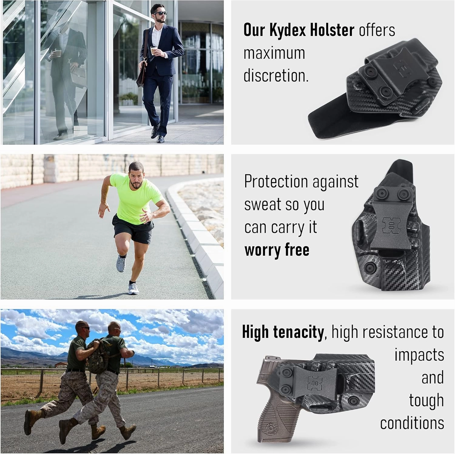 Premium IWH Kydex Holsters /Right Handed in Carbon Fiber by Houston Gun Holsters, LLC