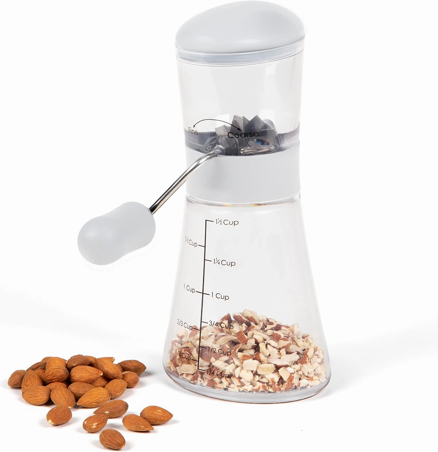 Prepworks by Progressive Nut Chopper with Non-Skid Base, White