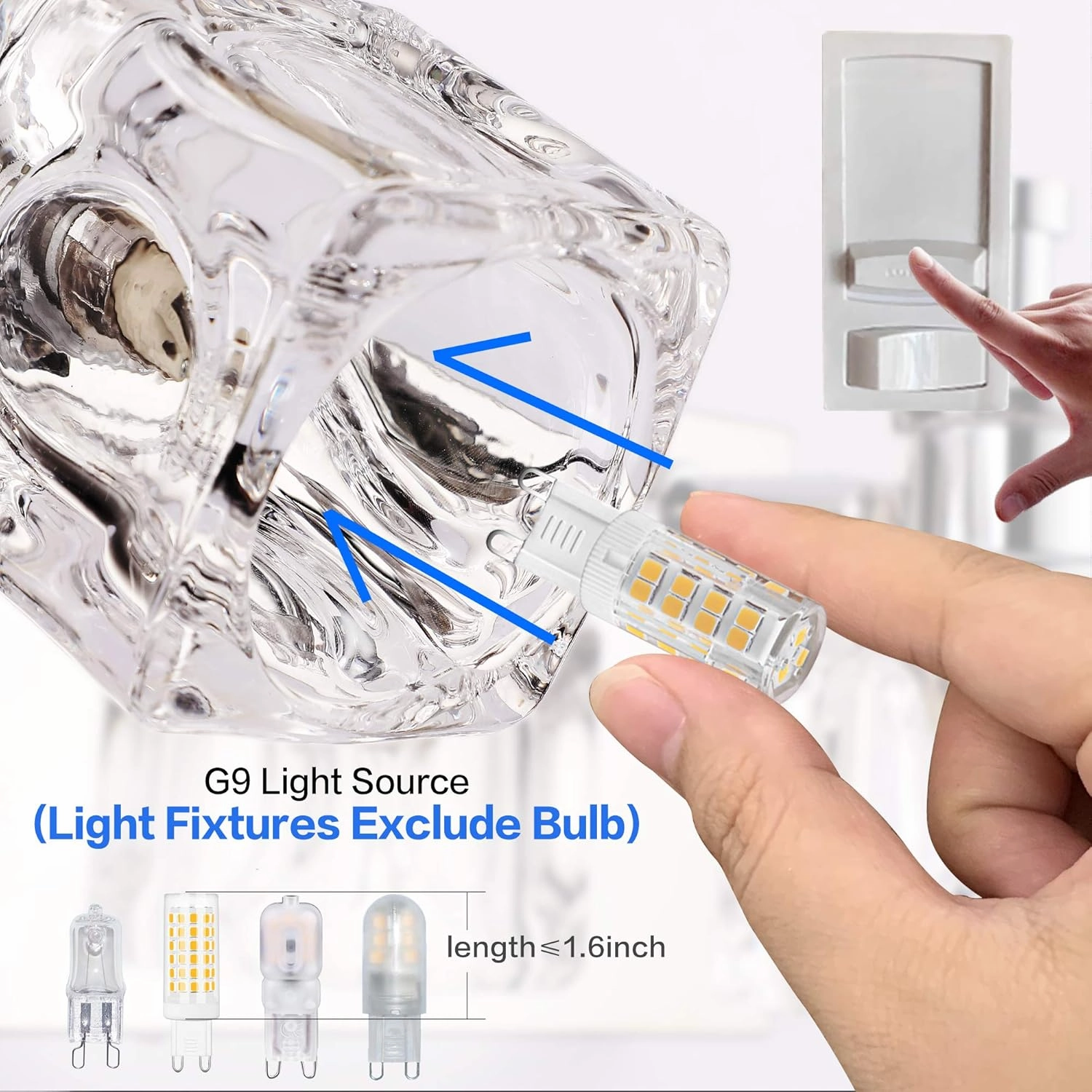 PRESDE 3 Light Bathroom Vanity Lights Modern Chrome Bathroom Lights Fixture Over Mirror LED Crystal Bath Wall Lighting (Exclude Bulb)