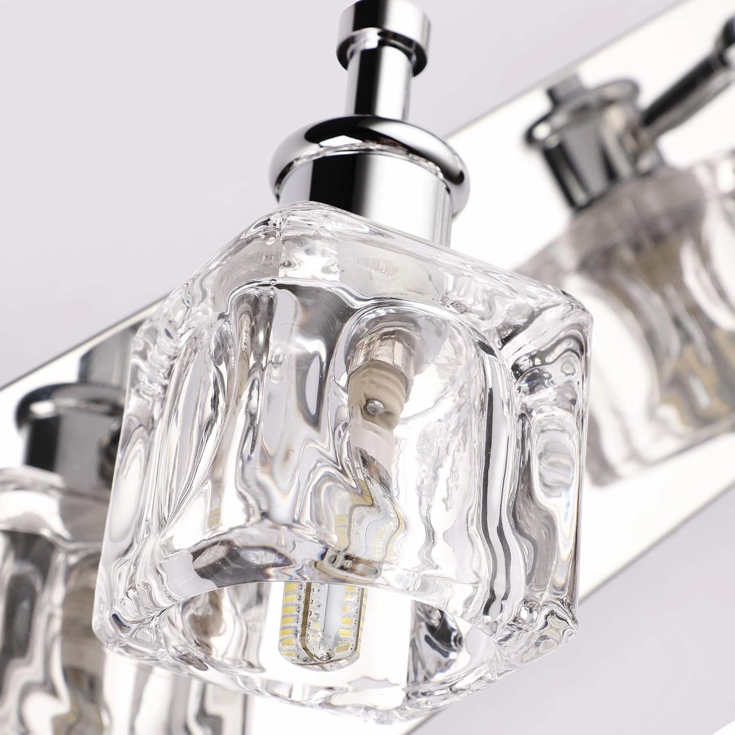 PRESDE 3 Light Bathroom Vanity Lights Modern Chrome Bathroom Lights Fixture Over Mirror LED Crystal Bath Wall Lighting (Exclude Bulb)