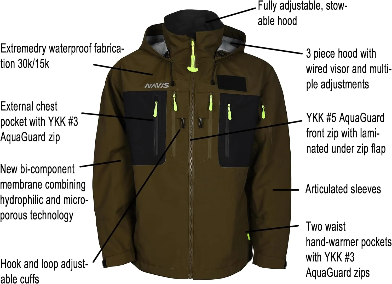 PRO Men's Fishing Rain Suit - 3-Layer Waterproof Breathable Wader Set Jacket&Bib Pant,Foul Weather Gear