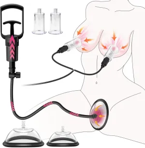 Pussy Pump Nipple Sucking Toys Adult Sex Toy, Sex Toys for Female Vacuum Vagina Pump Nipple Pussy Sucker with 4 Cups, Women Sex Toys Nipple Pussy Sucking Toys Include 2 Pussy & 2 Nipple Cups