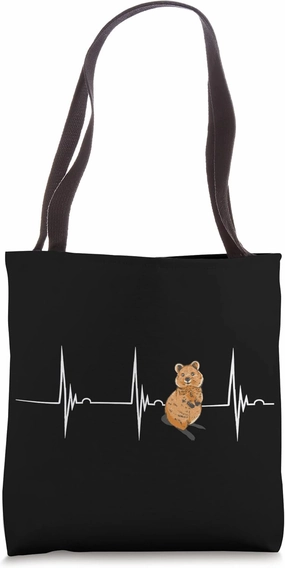 Quokka Australia Animal Heartbeat EKG Pulse Wildlife Animal Tote Bag