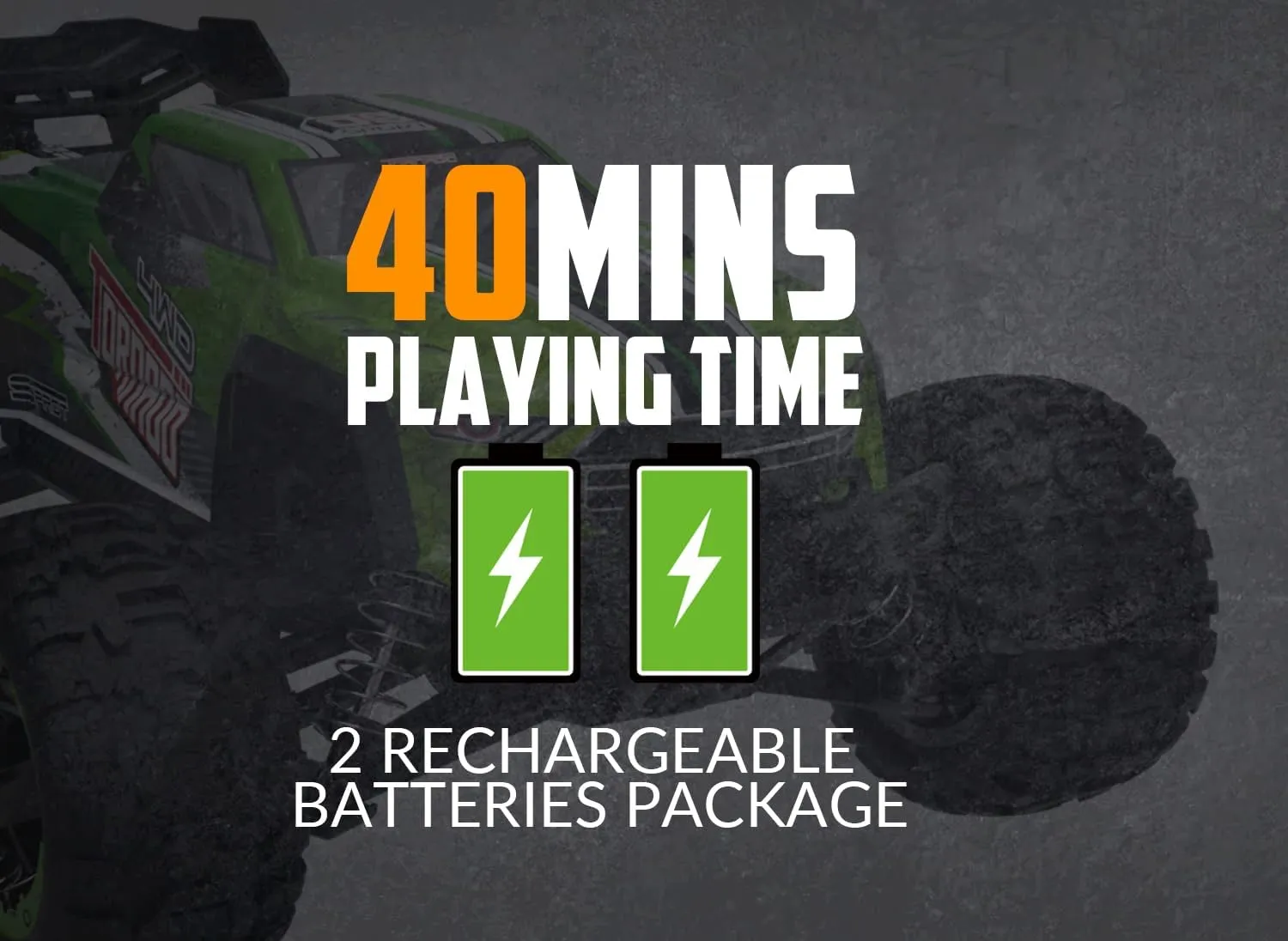 RACENT RC Truck 1:16 4x4 All Terrain RC Car 40KPH High Speed Remote Control Cars for Boys, Off-Road Monster Truck with 2.4Ghz Radio Control, 2 Batteries, Gifts for Kids Adults