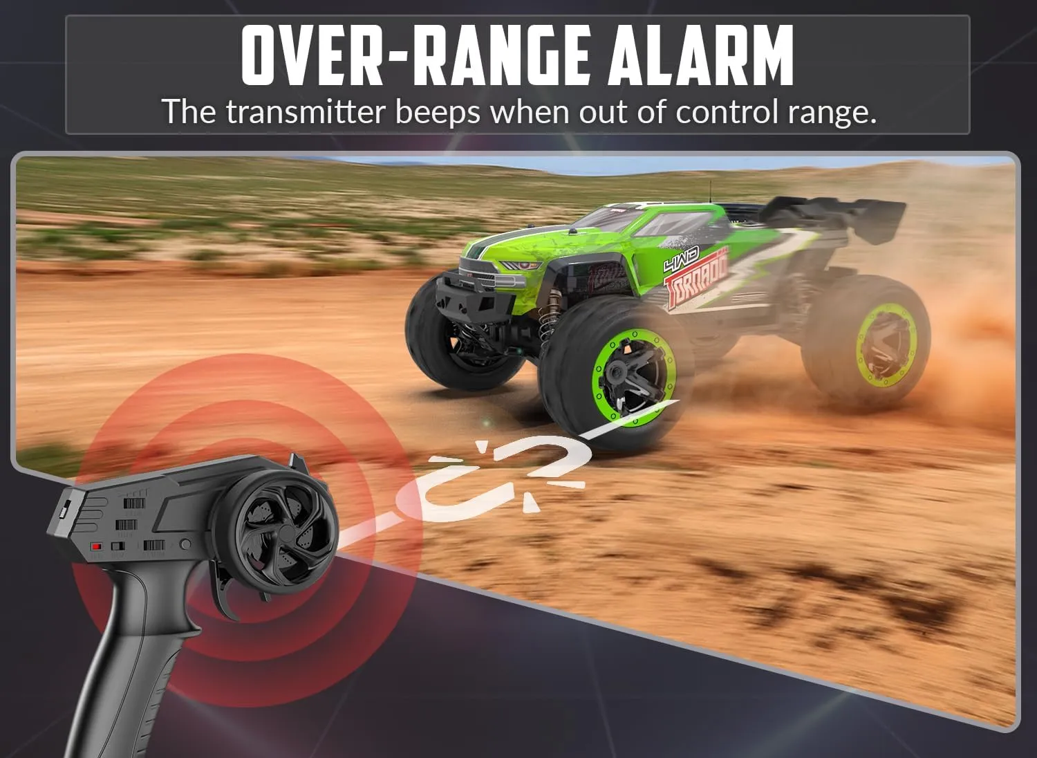 RACENT RC Truck 1:16 4x4 All Terrain RC Car 40KPH High Speed Remote Control Cars for Boys, Off-Road Monster Truck with 2.4Ghz Radio Control, 2 Batteries, Gifts for Kids Adults