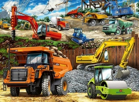 Ravensburger Construction Vehicles 100-Piece Jigsaw Puzzle - Engaging & Educational Toy for Kids | Durable & Long-Lasting | Stimulates Creativity & Problem Solving | FSC Certified